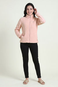 Zivame Sherpa Knit Poly Winter Loungewear Jacket - Peachy Keen — thumbnail 5